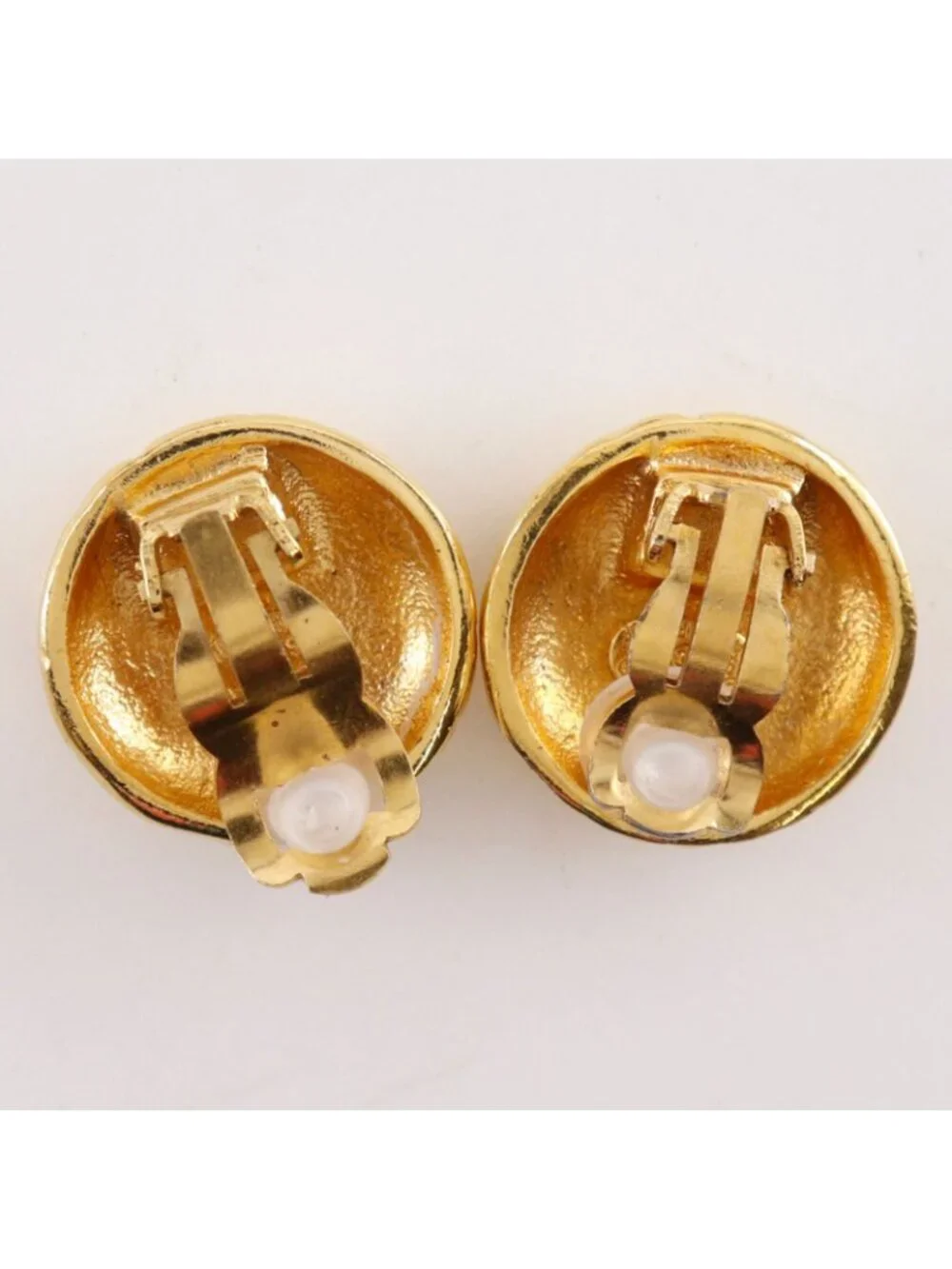 Chanel CC Logo Vintage Gold Plated Earrings